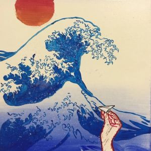 Art night: Hokushai - team painting: best team building activity idea